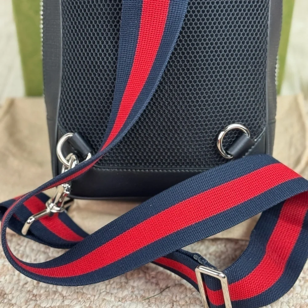 Gucci Web Strap Sling Bag GG Coated Canvas Small.